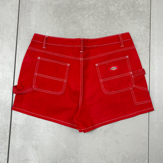 Vintage Womens Dickies Workwear Carpenter Red Shorts - Size 14