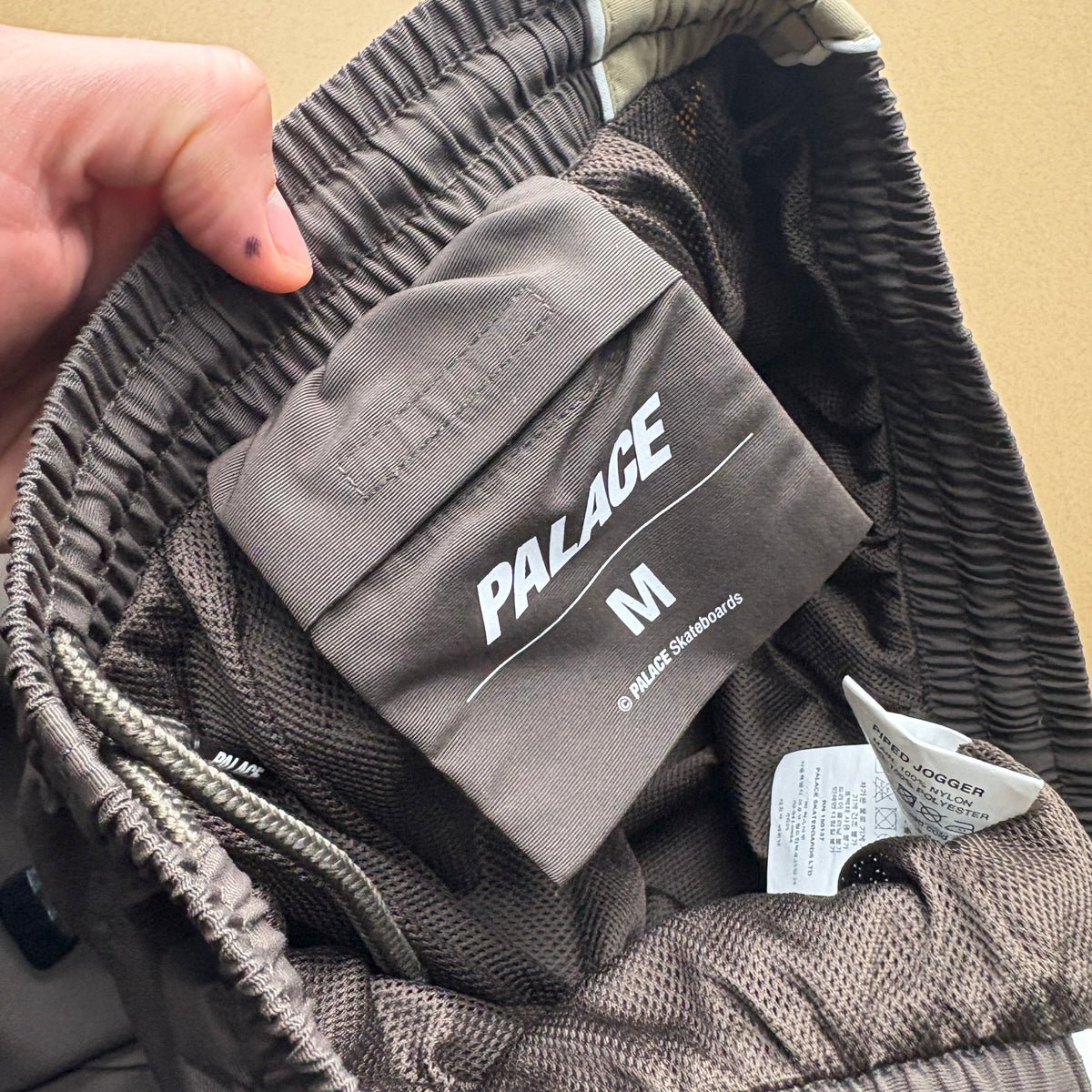 Palace Brown Baggy Piped Jogger Embroidered Tracksuit Bottoms - M