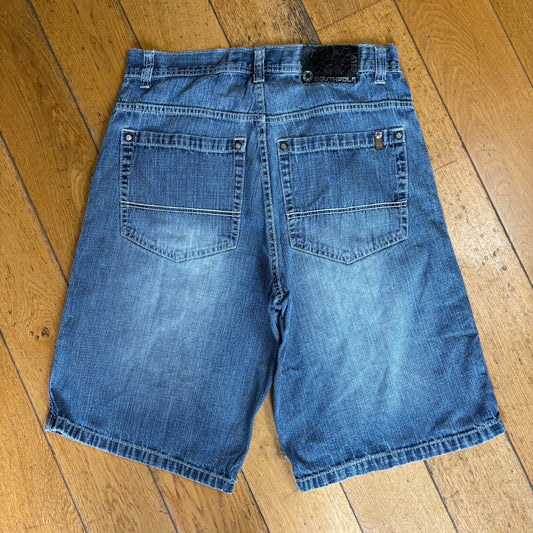 Vintage Southpole Embroidered Hip Hop Blue Baggy Shorts Jorts - 34