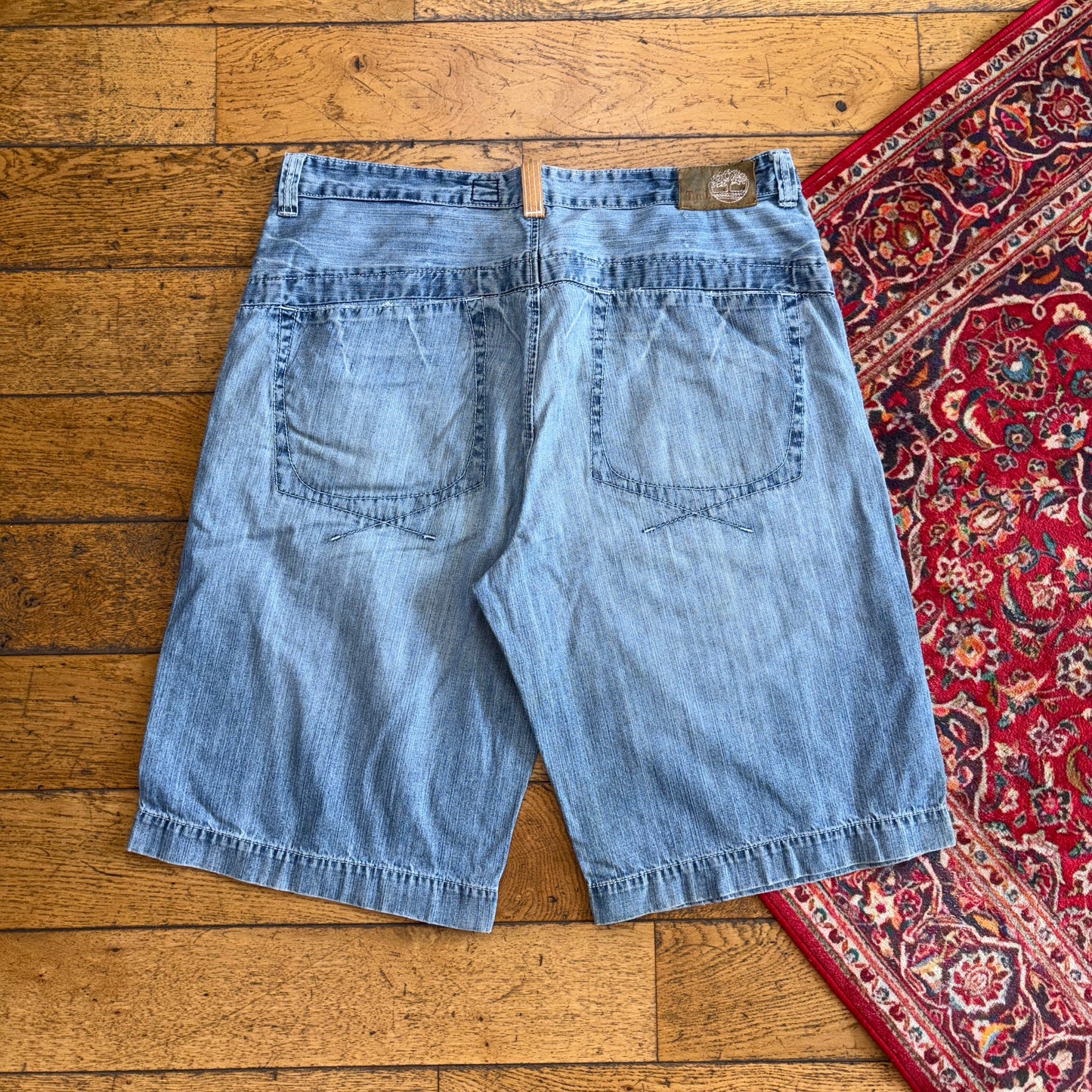 Vintage Timberland Y2K Embroidered Hip Hop Blue  Baggy Shorts Jorts - 40
