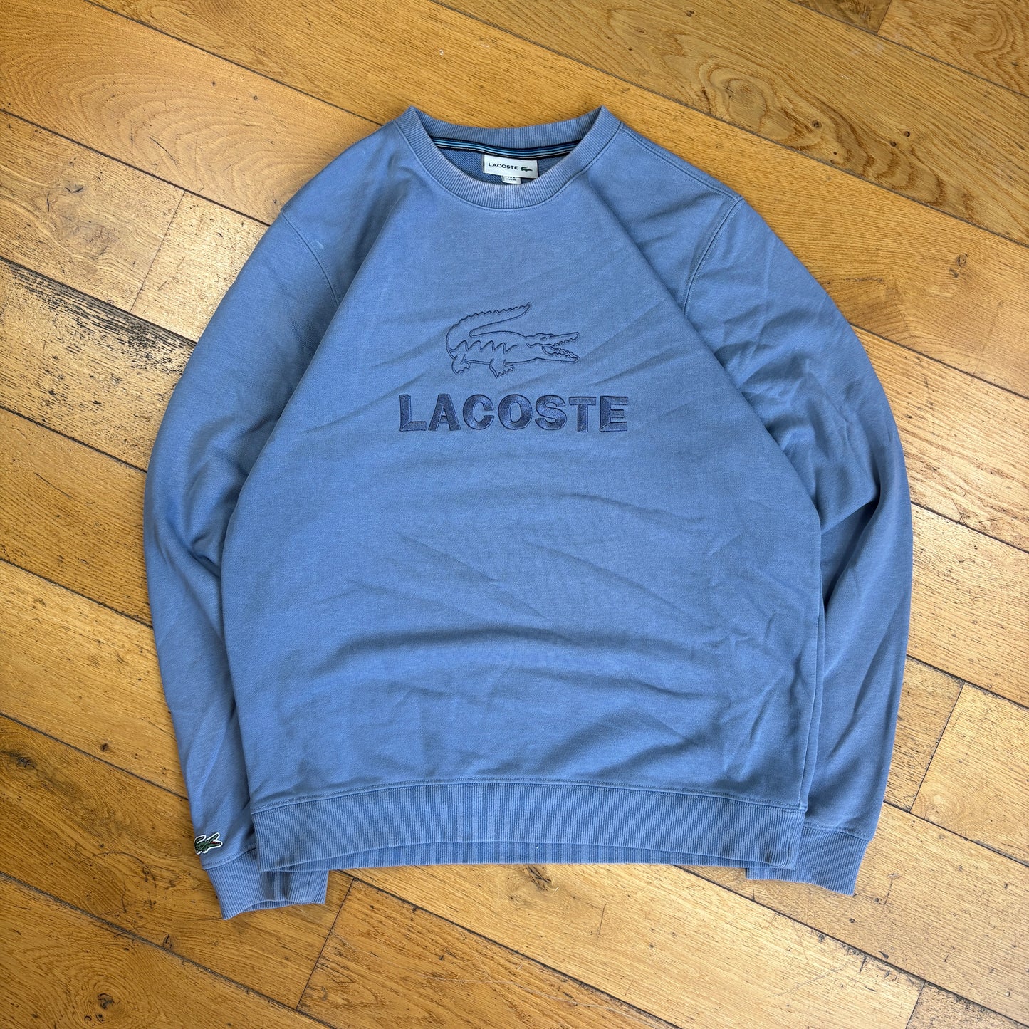 Vintage Lacoste Blue Embroidered Sweatshirt - M