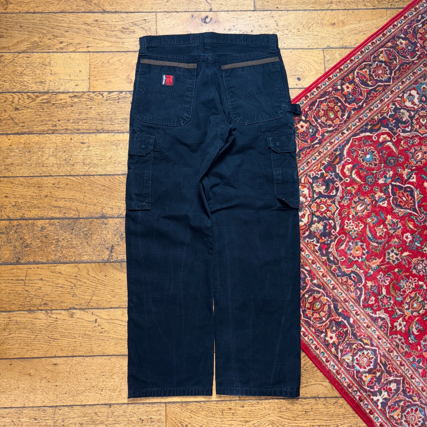Vintage Wrangler Black Carpenter Workwear Baggy Trousers - 31S