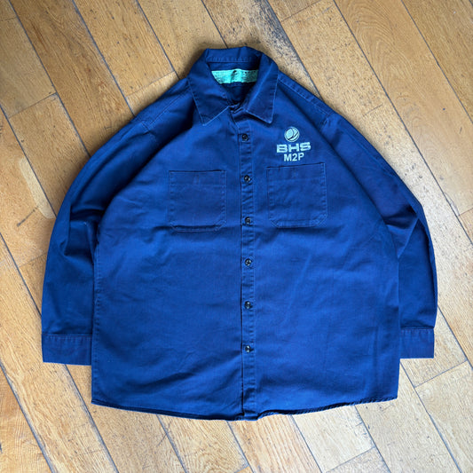 Vintage Red Kap French Chore Workwear Jacket Blue Overcoat - XL