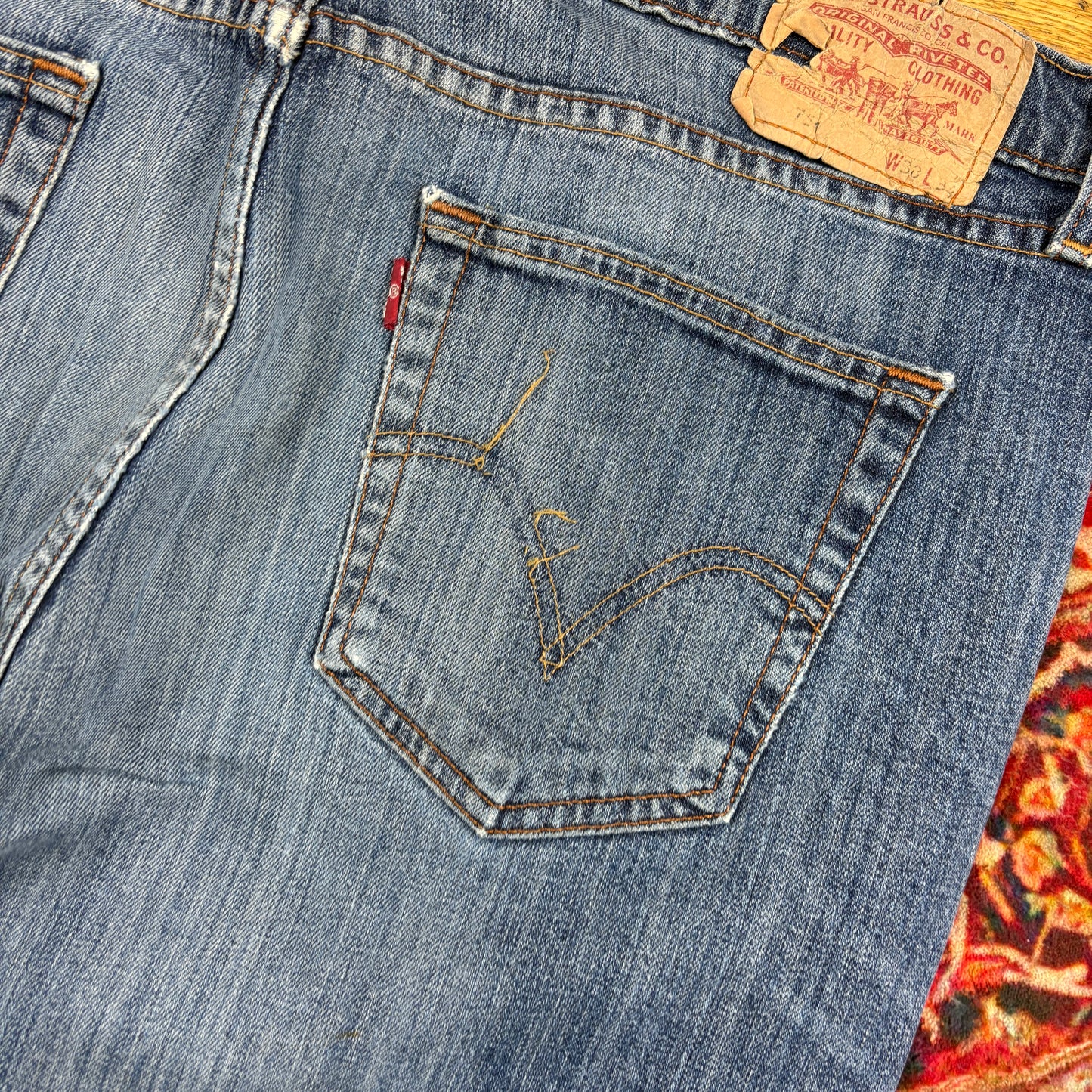 Vintage Levis Straight Blue Denim Jeans - 38