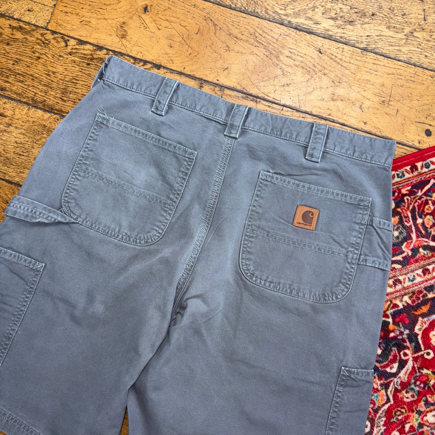 Vintage Carhartt Grey Workwear Baggy Carpenter Shorts - 36