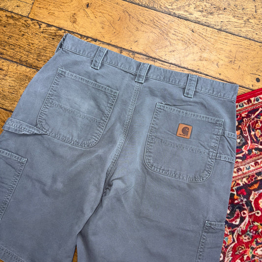 Vintage Carhartt Grey Workwear Baggy Carpenter Shorts - 36