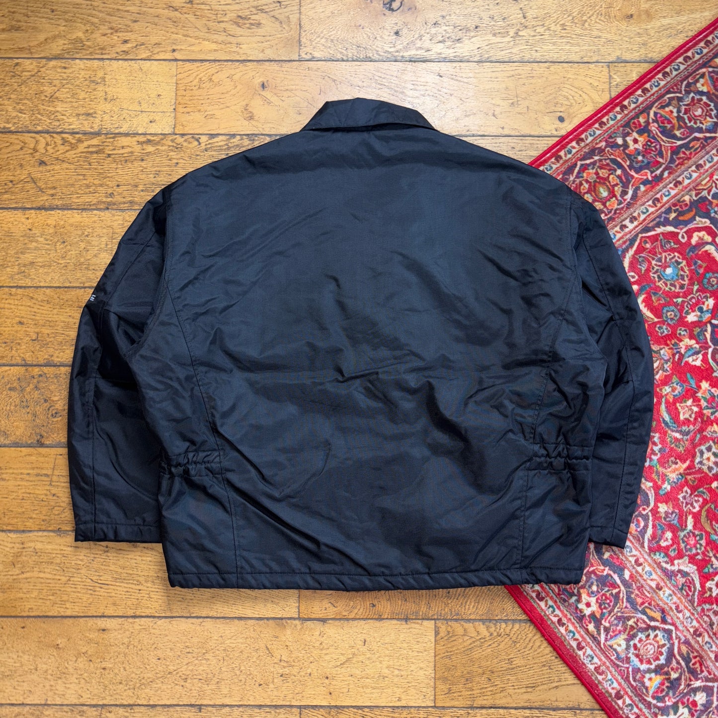 Vintage Egemony Black Fireman Clasp Quilted Boxy Jacket - 2XL