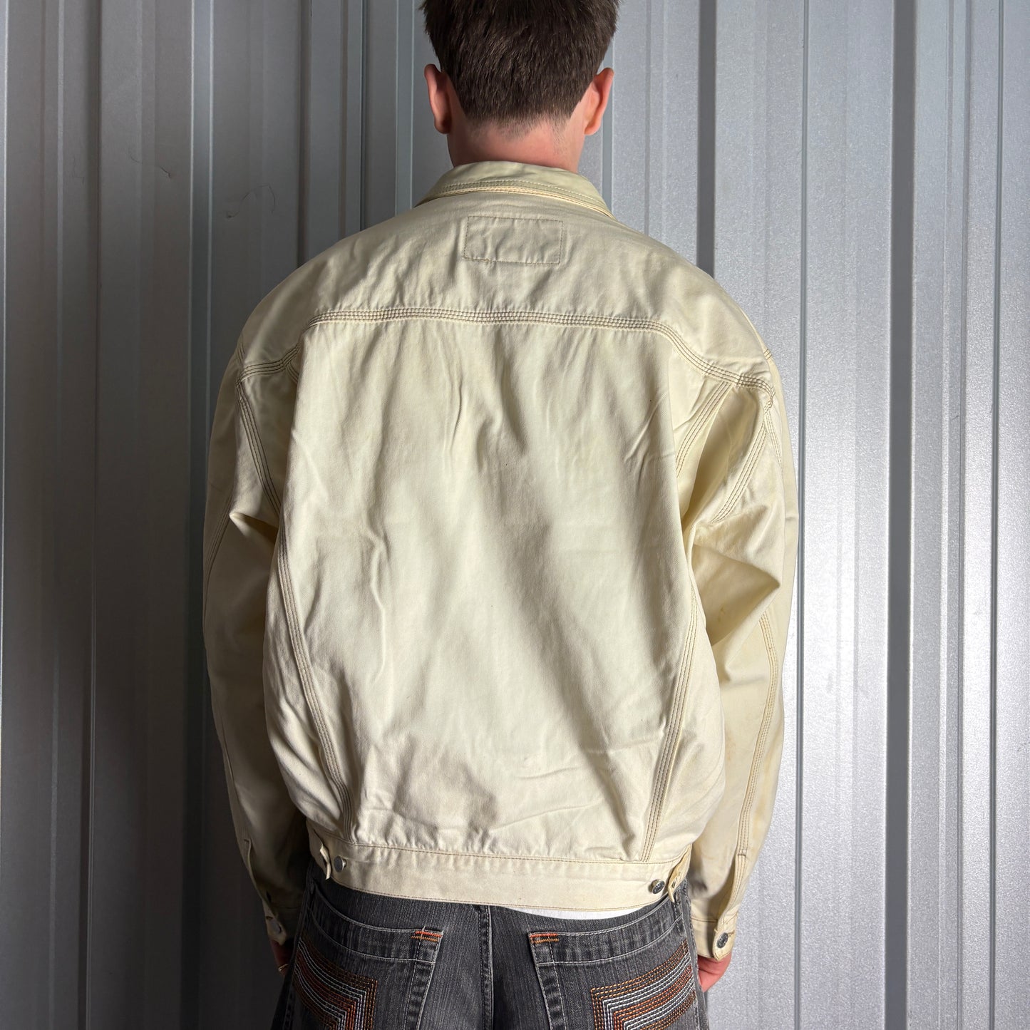 Vintage Diesel Cream Trucker Workwear Utility Jacket - XL