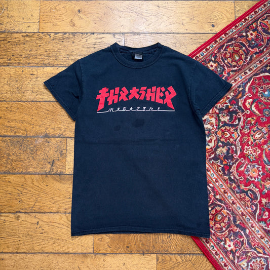 Vintage Thrasher Black Skate Womens Graphic T-Shirt - S