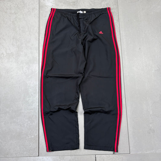 Vintage Adidas Black Baggy Tracksuit Sweatpants Track Pants Bottoms - L