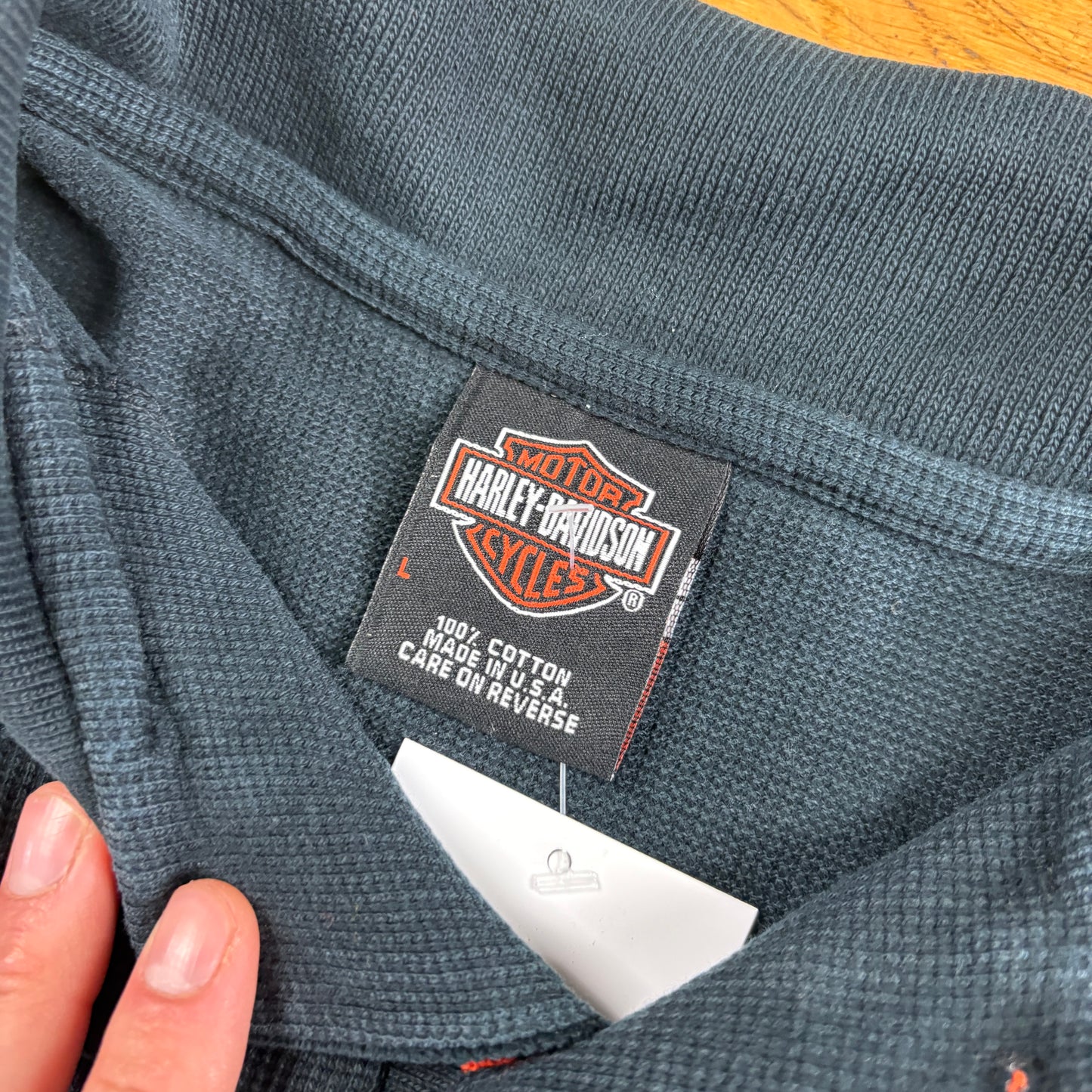 Vintage Harley Davidson Black Embroidered Polo T-Shirt - L