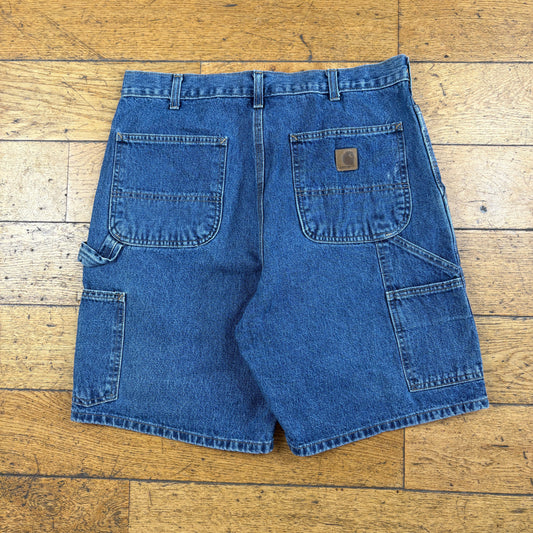Vintage Carhartt Workwear Blue Baggy Carpenter Shorts - 34