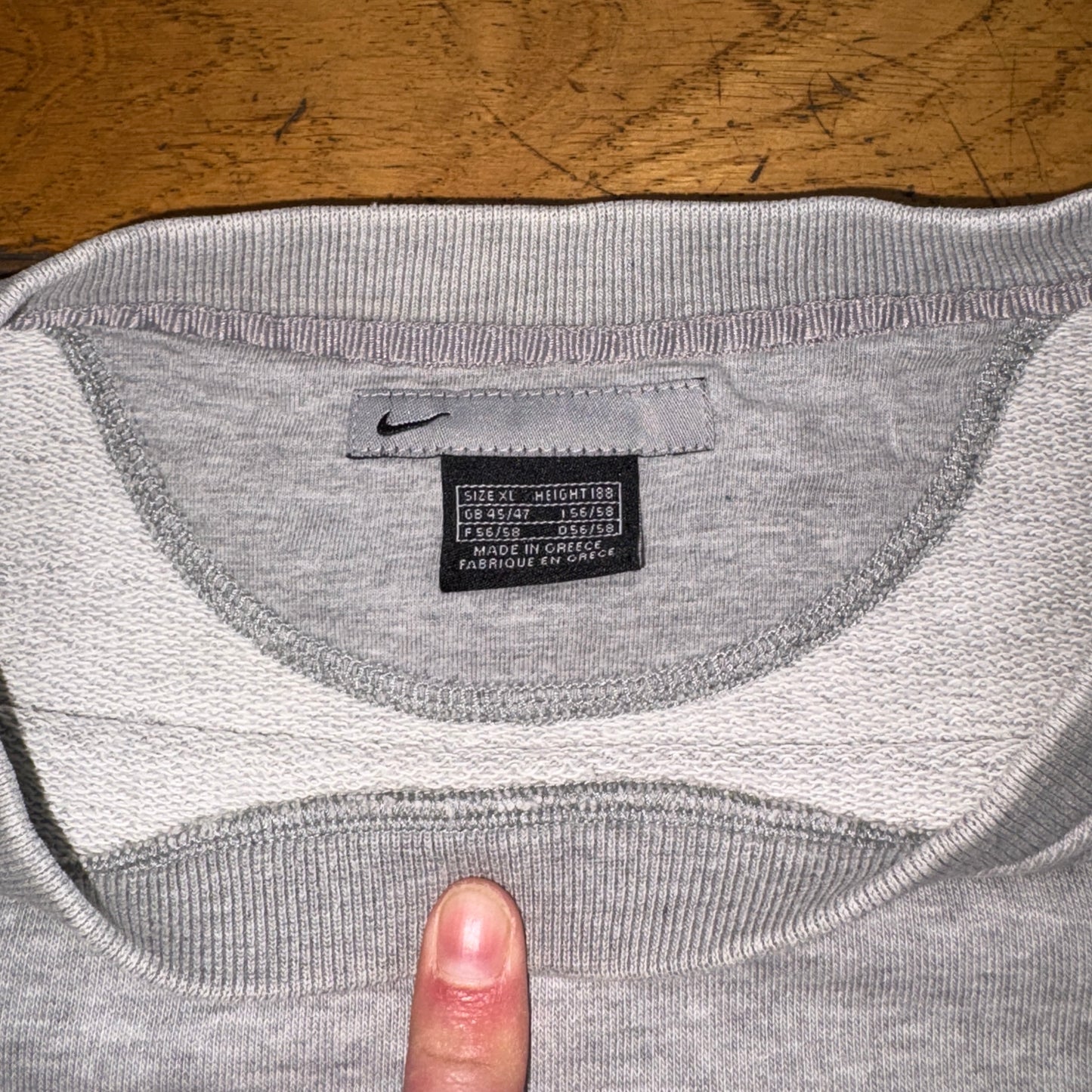 Vintage Nike Grey Y2K Swoosh Embroidered Sweatshirt - 2XL