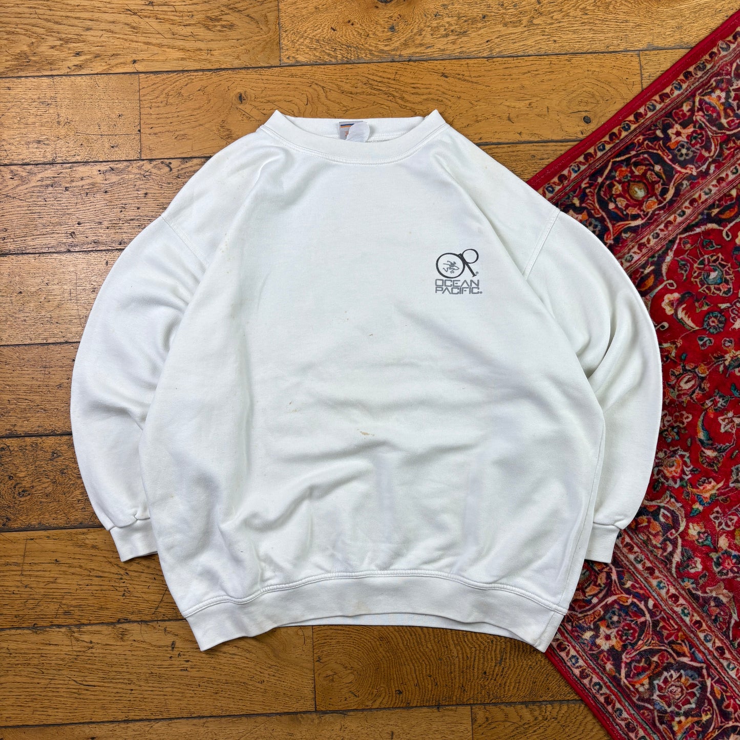 Vintage White Ocean Pacific Surfwear Sweatshirt - XL