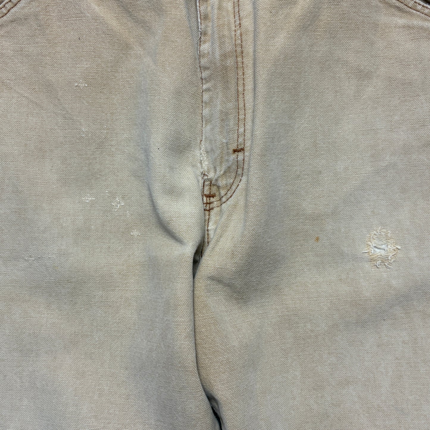 Vintage Dickies Workwear Cream Carpenter Baggy Trousers - 34S