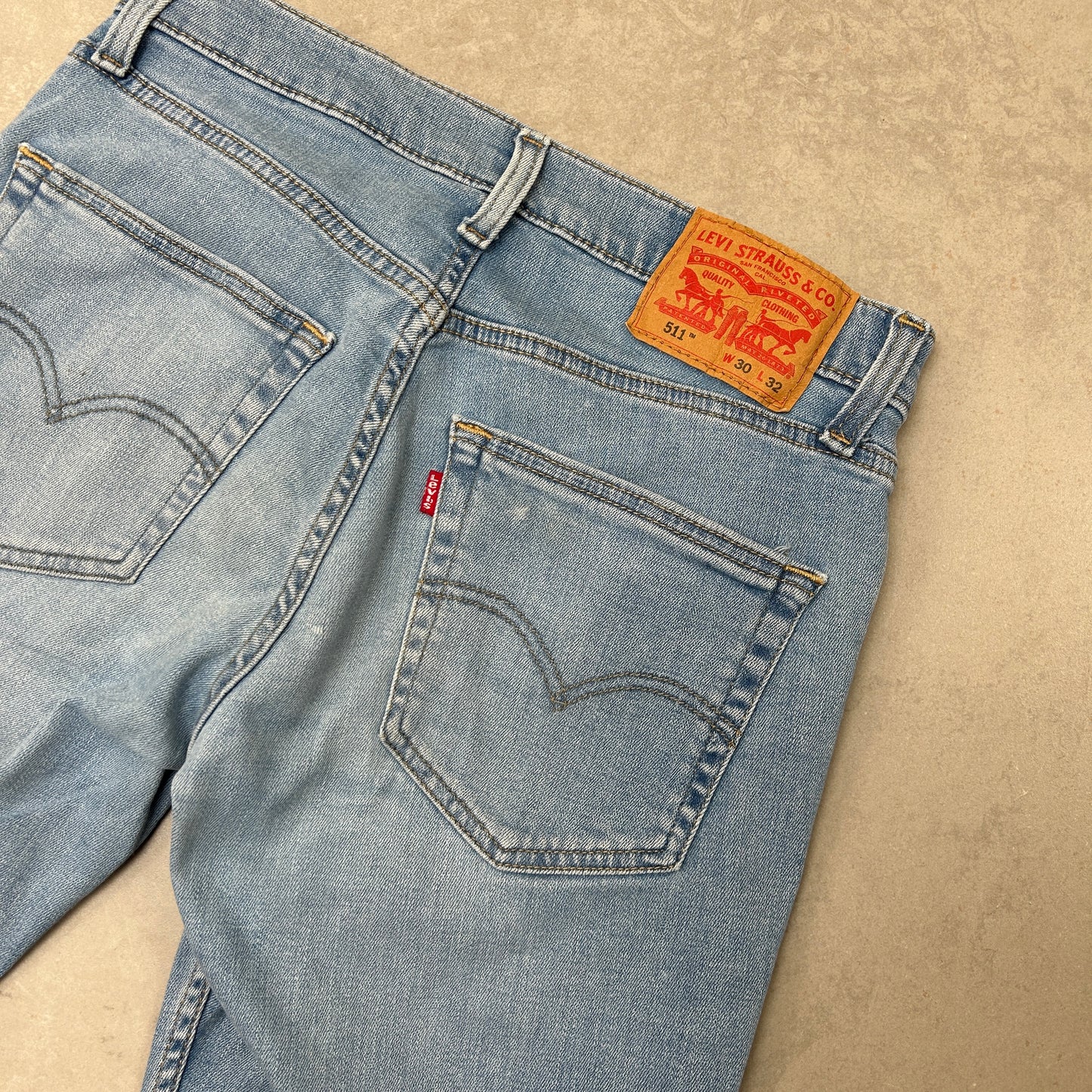 Vintage Levis 511 Slim Blue Denim Shorts - 30