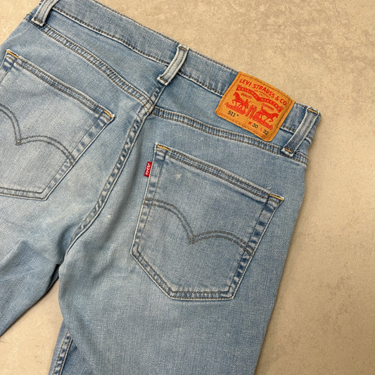 Vintage Levis 511 Slim Blue Denim Shorts - 30