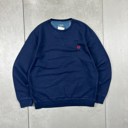 Vintage Chaps Ralph Lauren Embroidered Navy Sweatshirt - M