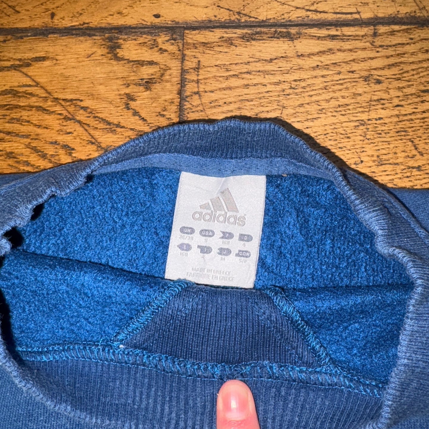 Vintage Adidas Blue Embroidered Sweatshirt - M