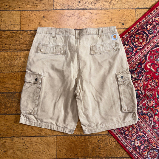 Vintage Carhartt Workwear Cream Baggy Carpenter Shorts - 38