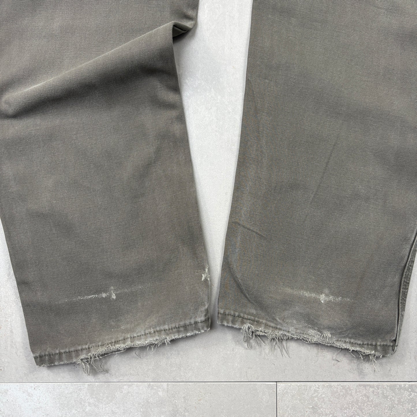 Vintage Dickies Workwear Carpenter Green Khaki Baggy Trousers - 36