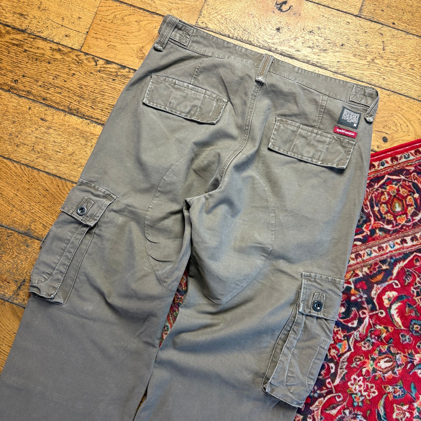 Vintage Ecko Unltd Brown Cargo Hip Hop Baggy Trousers - 34L