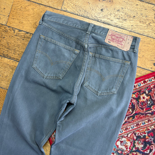 Vintage Levis 501 Straight Grey Denim Jeans - 31S