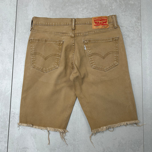 Vintage Levis 511 Slim Denim Brown Shorts - 32
