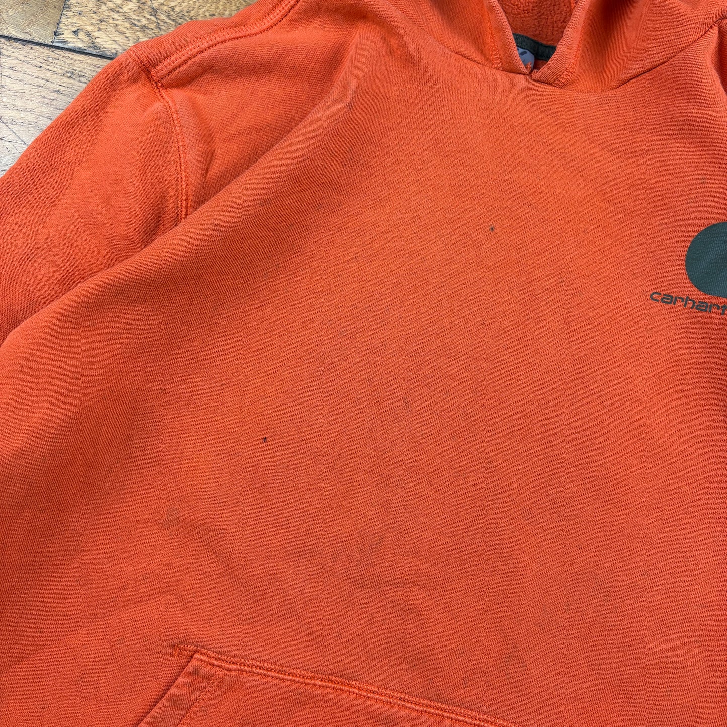 Vintage Carhartt Womens Orange Hoodie Sweatshirt - XL