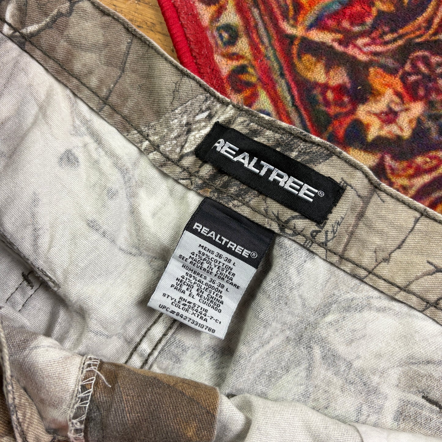 Vintage Real Tree Camo Cargo Green Hunting Workwear Trousers - 38