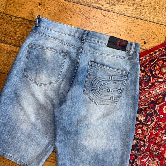 Vintage Ecko Unltd Embroidered Blue Hip Hop Baggy Shorts Jorts - 36