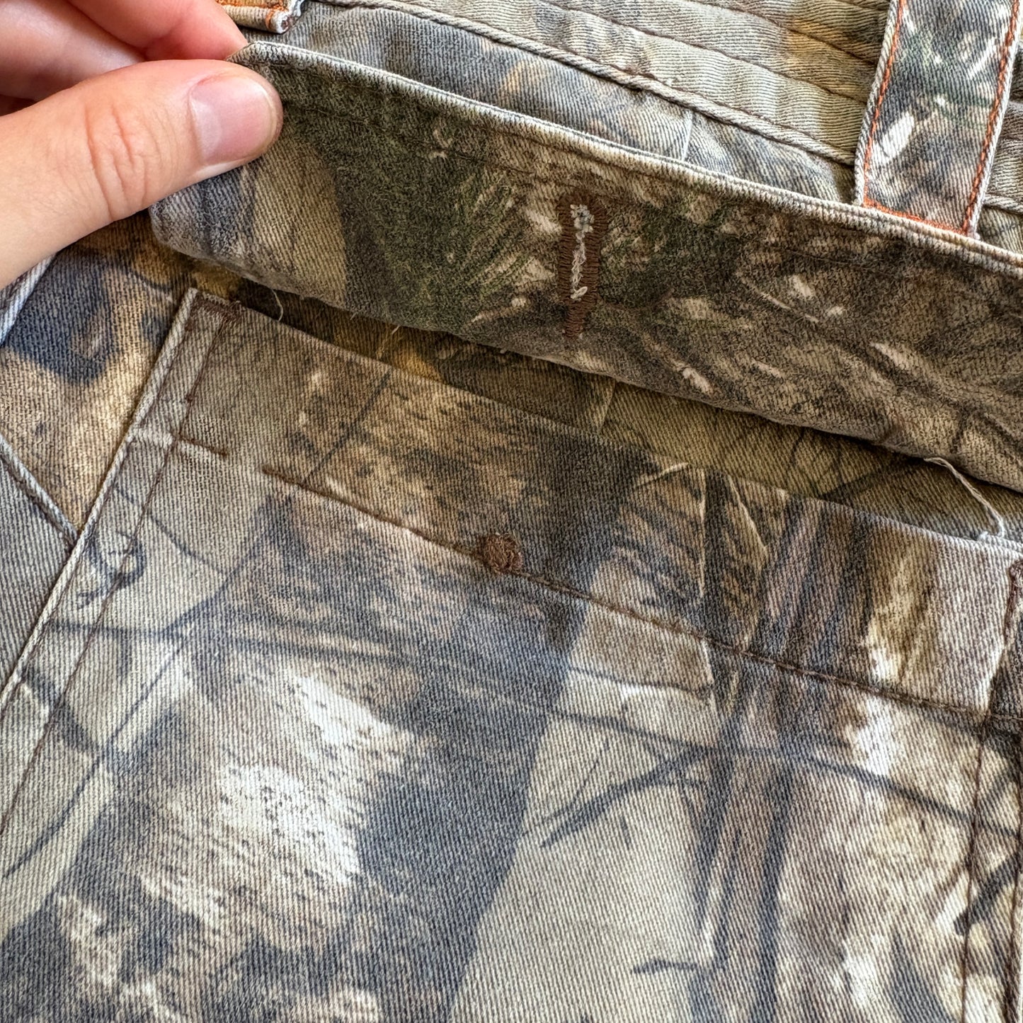 Vintage Real Tree Camo Green Hunting Workwear Cargo Trousers - 30R