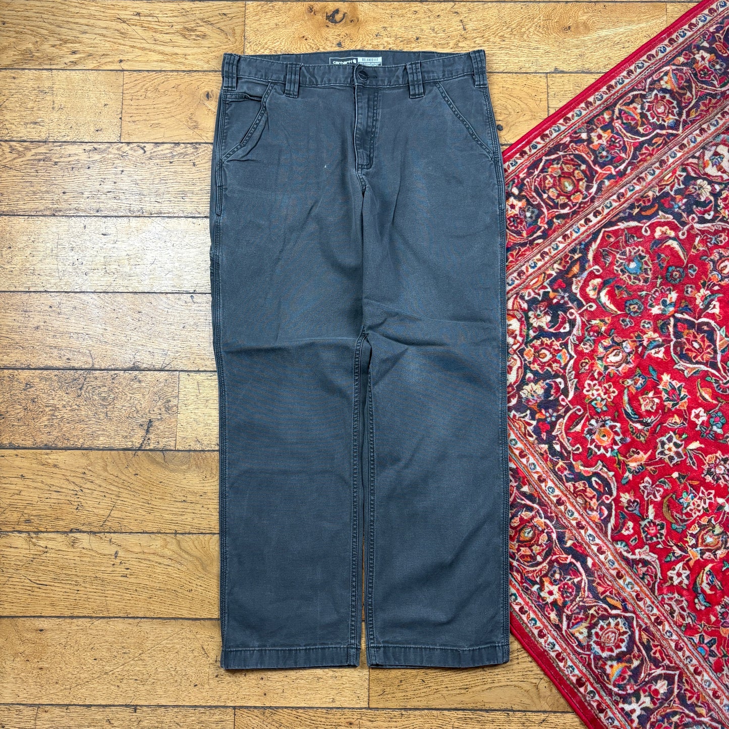 Vintage Carhartt Grey Workwear Carpenter Baggy Trousers - 34
