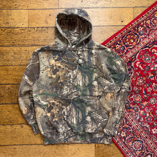 Vintage Realtree Camo Green Hoodie Sweatshirt - S