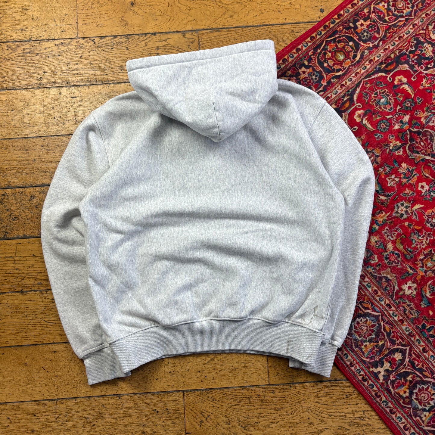 Vintage Stussy Grey Heavyweight Embroidered Hoodie Sweatshirt - XL