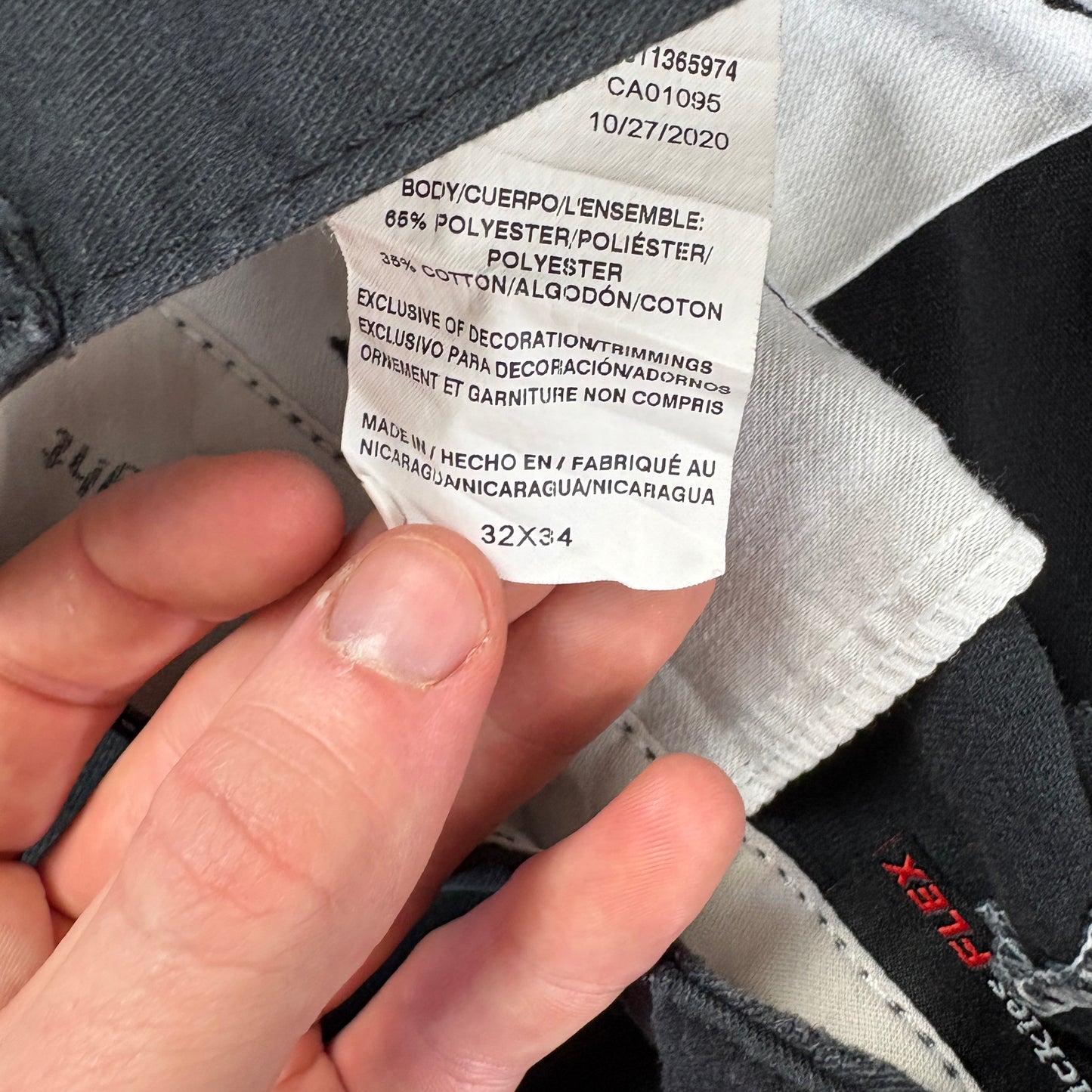 Vintage Dickies 874 Black Baggy Cargo Skate Trousers - 32