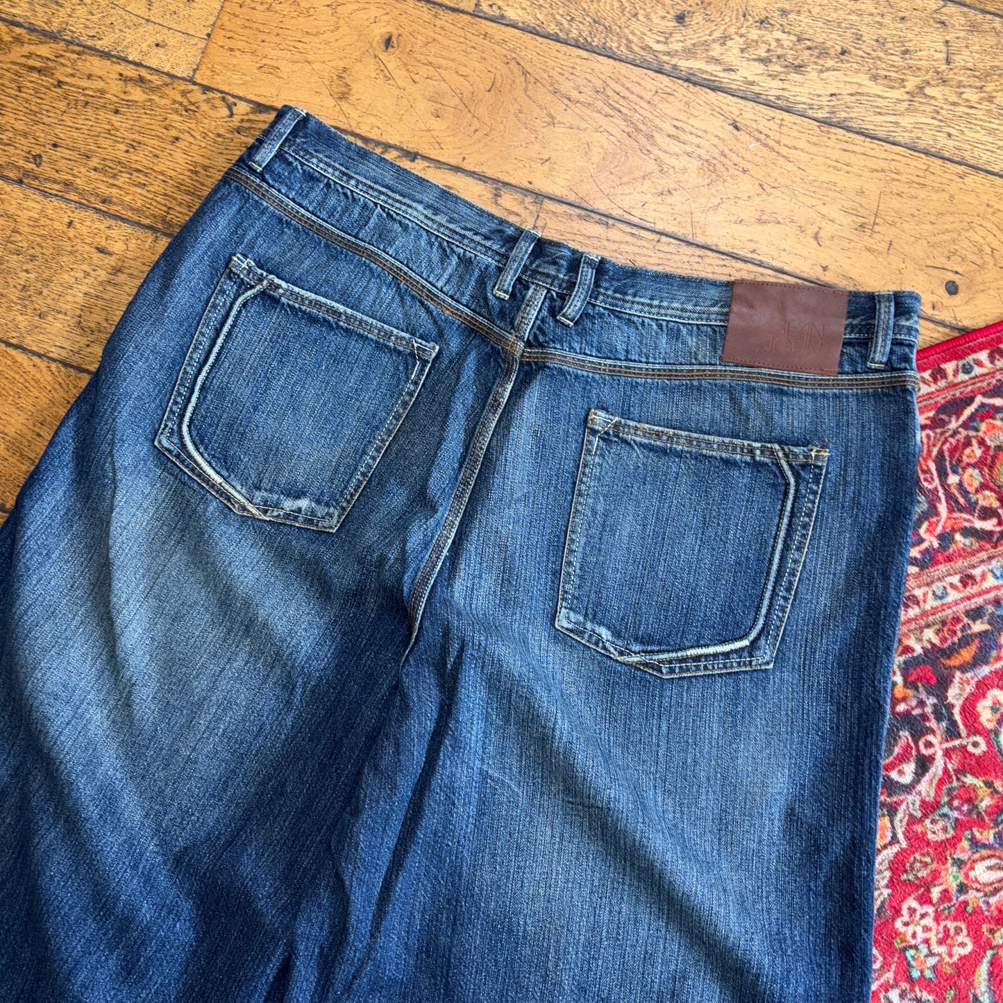 Vintage Sean John Blue Embroidered Y2K Hip Hop Baggy Jeans Shorts Jorts - 42