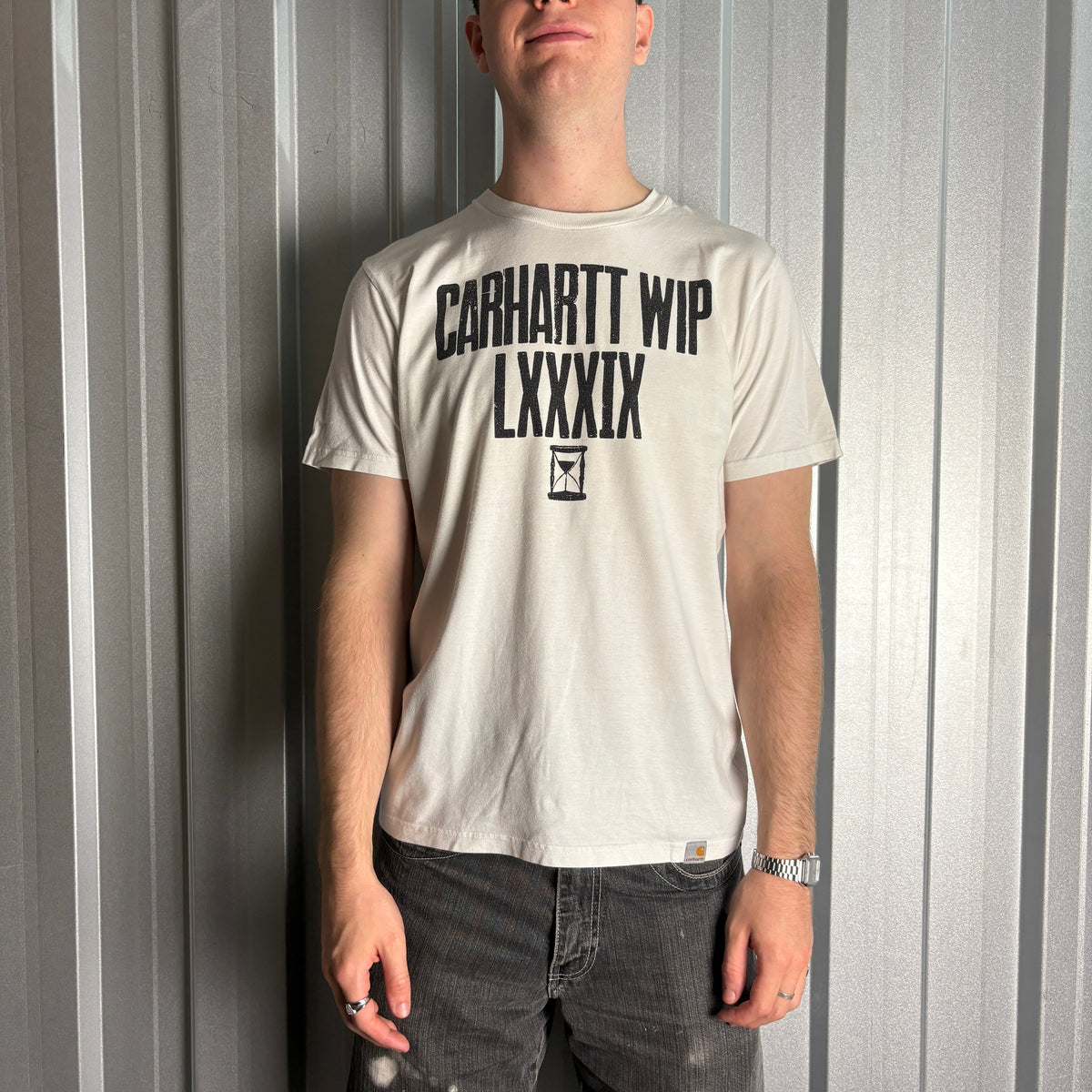 Vintage Carhartt White Graphic T-Shirt - M