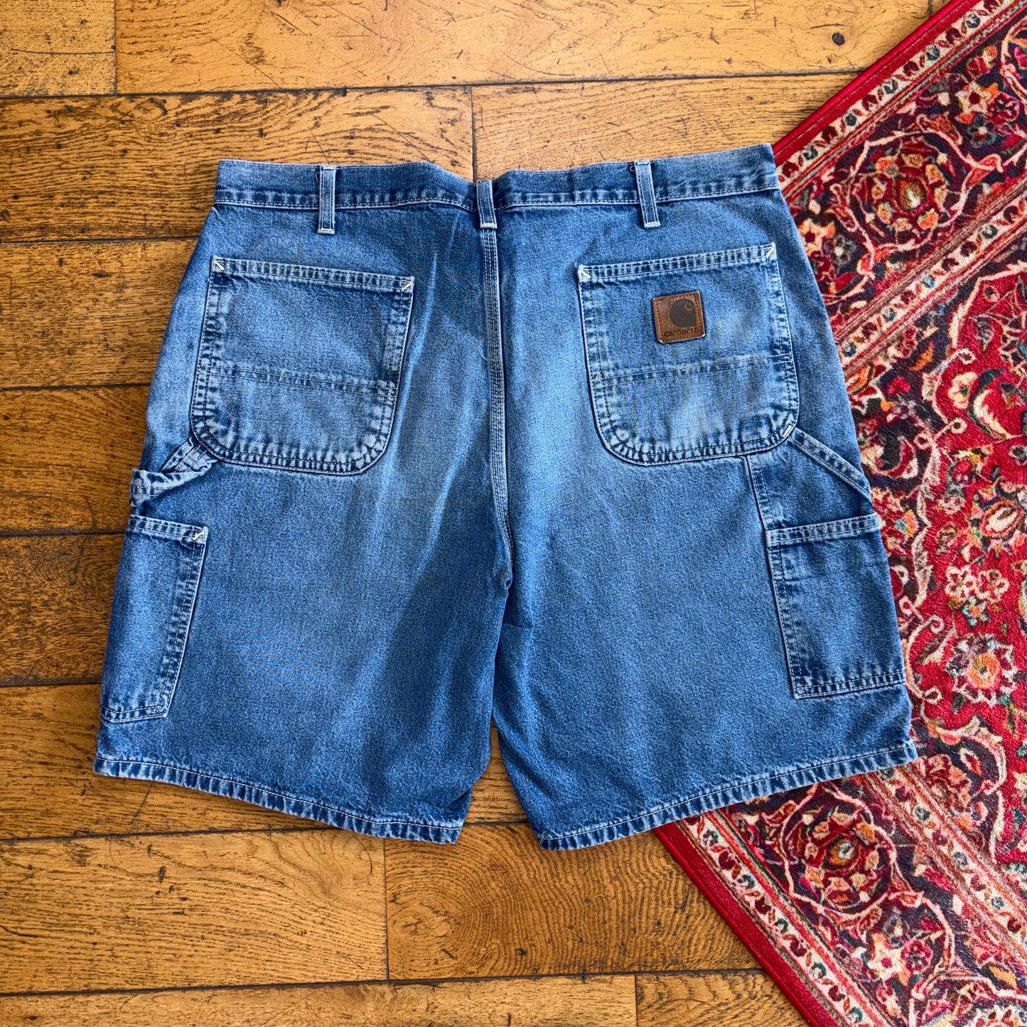 Vintage Carhartt Workwear Baggy Blue Carpenter Shorts - 38