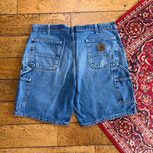 Vintage Carhartt Workwear Baggy Blue Carpenter Shorts - 38