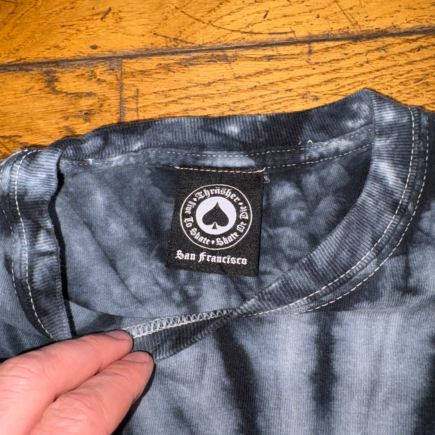 Vintage Thrasher Grey Tie Dye Skate Graphic T-Shirt - S