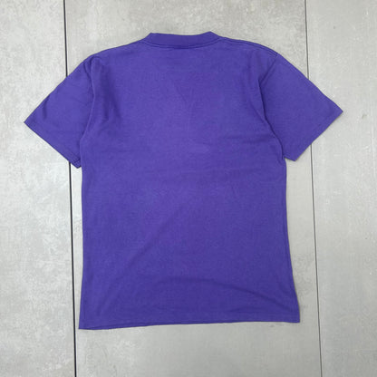 Vintage purple single stitch fish graphic t shirt - Small