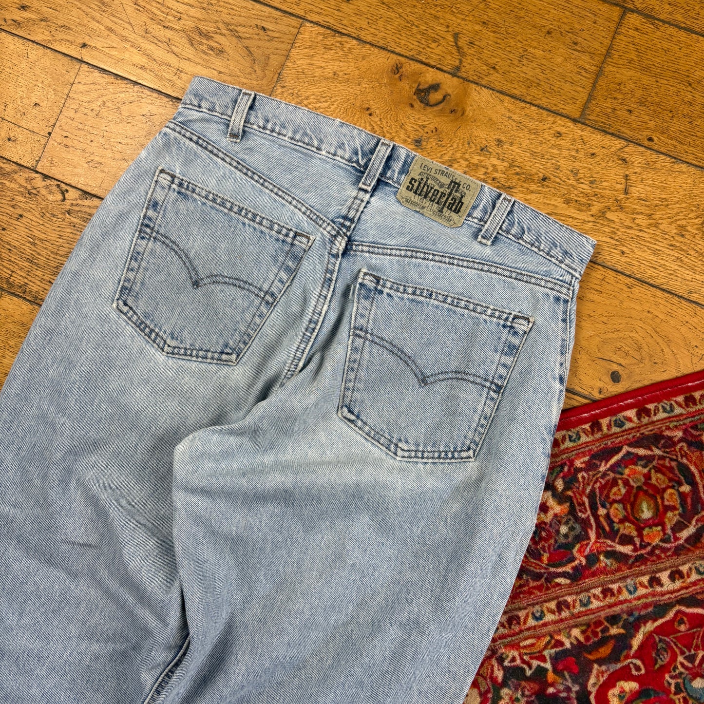 Vintage 1992 Levis Silver Tab Blue Baggy Jeans - 34