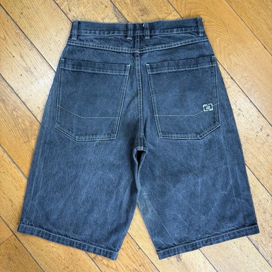 Vintage JayJays Embroidered Hip Hop Black Baggy Shorts Jorts - 30