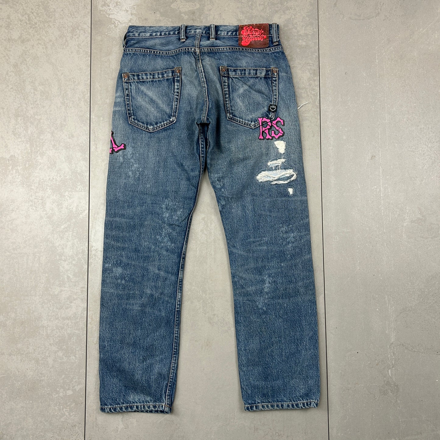 Vintage Baggy Straight Blue Skate Japanese Denim Jeans - 30