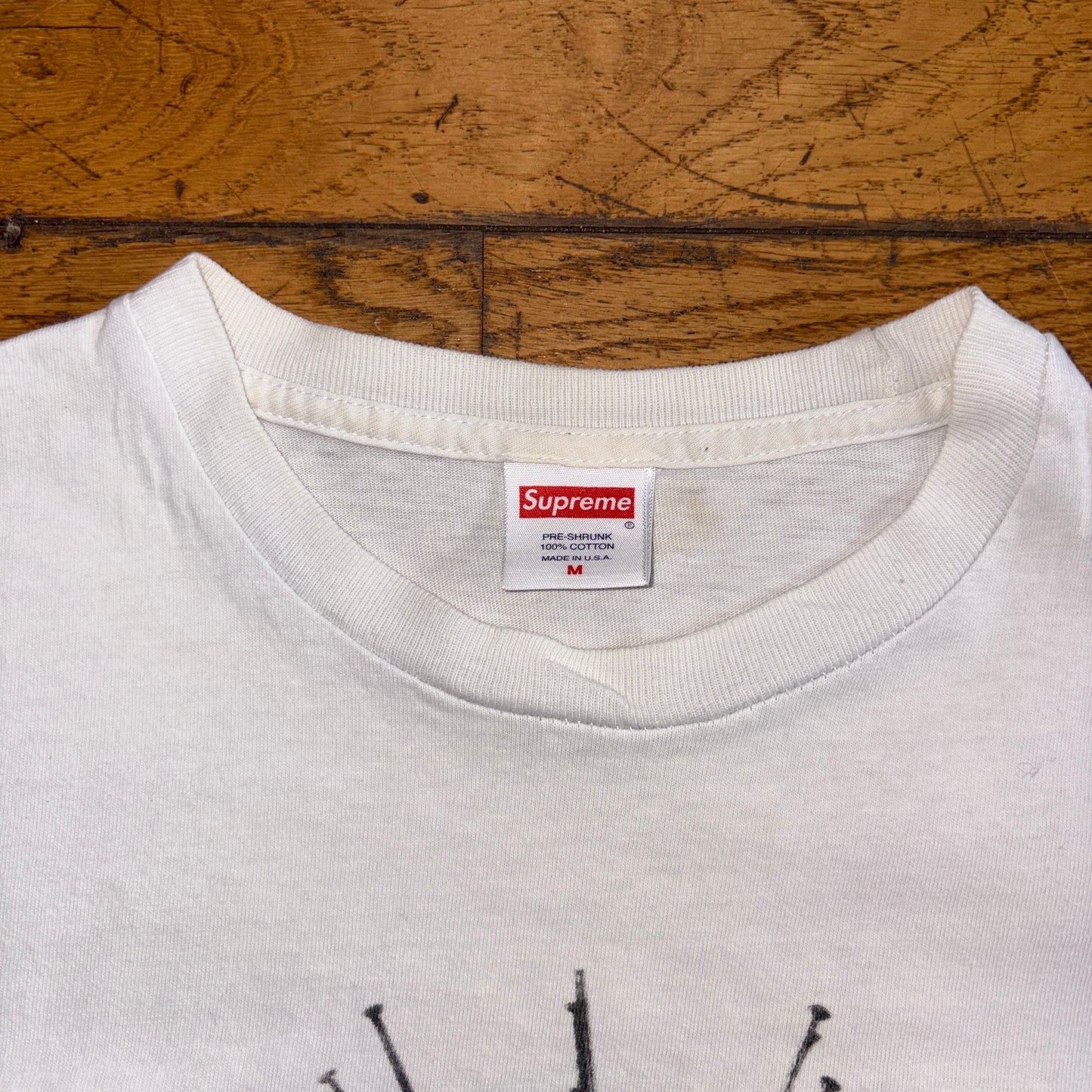 Vintage Supreme White Graphic T-Shirt - M