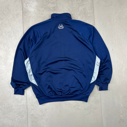 Adidas blue track jacket with tri stripes - Medium