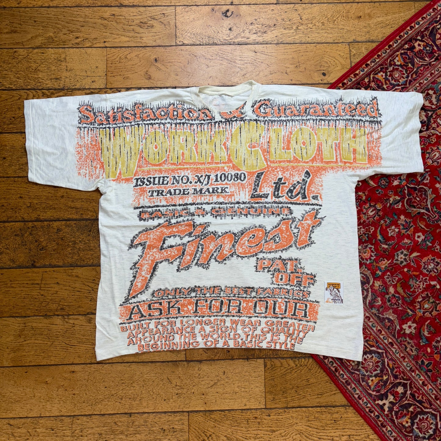 Vintage 90s Grey All Over Print Graphic T-Shirt - 2XL