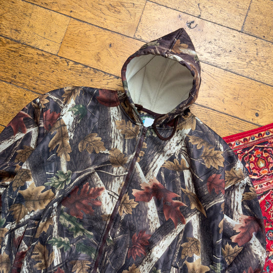 Vintage Realtree Camo Brown Hoodie Zip Sweatshirt - 2XL