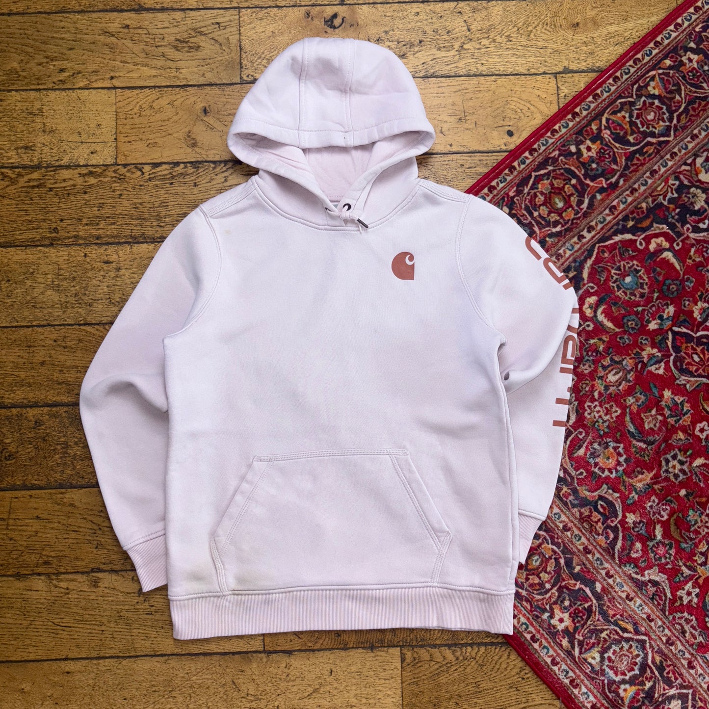 Vintage Carhartt Pink Womens Hoodie Sweatshirt - L